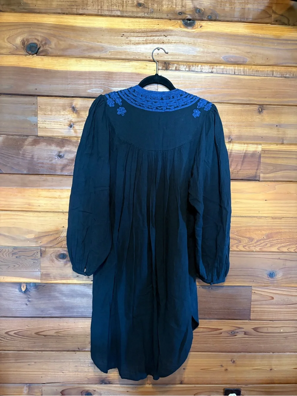 Free People Black Cotton Tunic with Subtle Label Detail